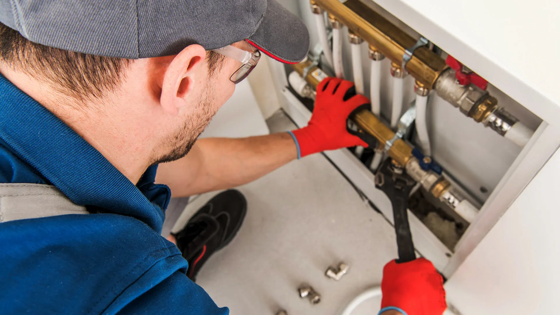 Omar G. Plumbing LLC technician performing gas line repair in Pittsburgh PA